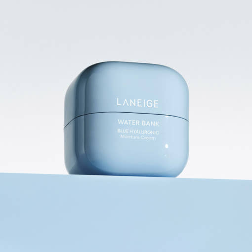 ProtoClinical k-beauty LANEIGE Water Bank Blue Hyaluronic Cream Moisturizer 20ml cream product packaging on a clean light background.