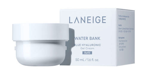 ProtoClinical k-beauty LANEIGE WATER BANK BLUE HYALURONIC Gel Cream (refill) 50ml cream product detail on a clean light background.