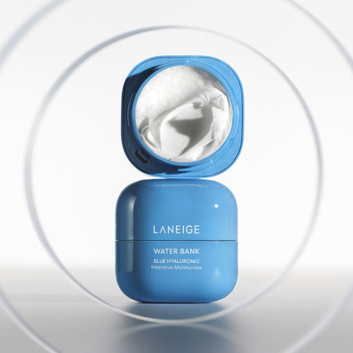ProtoClinical k-beauty LANEIGE Water Bank Blue Hyaluronic Intensive Cream 20ml cream product packaging on a clean light background.