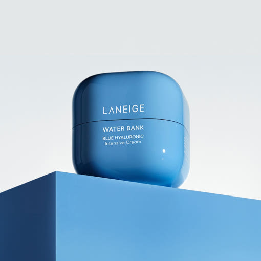 ProtoClinical k-beauty LANEIGE WATER BANK BLUE HYALURONIC Intensive Cream 50ml product packaging on a clean background.