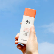 ProtoClinical k-beauty Dr.Ceuracle 5α Control No Sebum Sun Lotion SPF50+ PA++++ 50ml single centered pale blue sun lotion package with an orange top band on a light background.