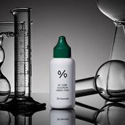 ProtoClinical k-beauty Dr.Ceuracle AC Cure Solution Green Two 50ml single upright bottle centered on a dark green background