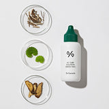 ProtoClinical k-beauty Dr.Ceuracle AC Cure Solution Green Two 50ml single upright bottle centered on a dark green background