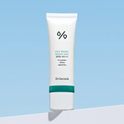 ProtoClinical k-beauty Dr.Ceuracle Cica Regen Vegan Sun SPF50+ PA++++ 50ml white sunscreen tube with a teal band standing upright on a light blue background