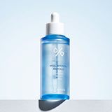 ProtoClinical k-beauty Dr.Ceuracle Hyal Reyouth Ampoule 50ml single upright pale blue ampoule bottle with a darker blue lower section centered on a soft blue and white background