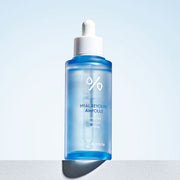 ProtoClinical k-beauty Dr.Ceuracle Hyal Reyouth Ampoule 50ml single upright pale blue ampoule bottle with a darker blue lower section centered on a soft blue and white background