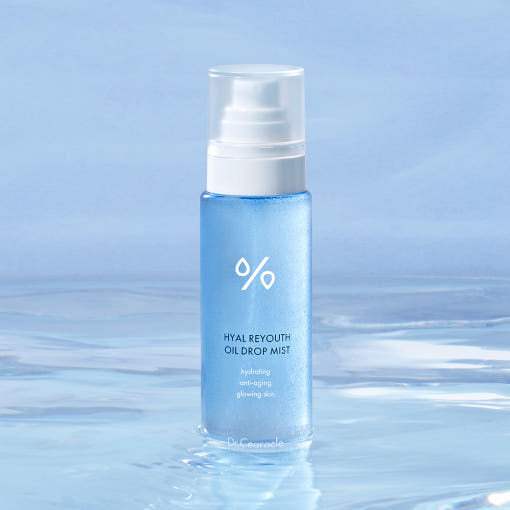 ProtoClinical k-beauty soft powder blue beauty graphic with a subtle pale center glow on a light background.
