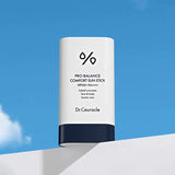 ProtoClinical k-beauty abstract bright blue beauty graphic with a white center block and a peach band near the bottom.
