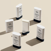 ProtoClinical k-beauty abstract warm beige beauty graphic with soft vertical panel shapes.