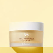 ProtoClinical k-beauty pale yellow beauty graphic with soft white bands and a muted gray lower-right accent.