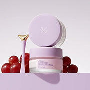 ProtoClinical k-beauty abstract beige skincare graphic with a soft lavender and taupe form near the lower center on a light background.