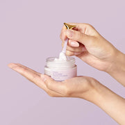 ProtoClinical k-beauty soft lavender and peach beauty graphic on a light background.