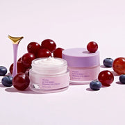 ProtoClinical k-beauty abstract blush and cream skincare graphic with two dark rose horizontal forms on a light background.