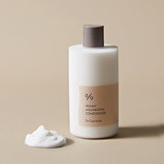 ProtoClinical k-beauty muted beige beauty graphic with a soft olive upper band on a light background.