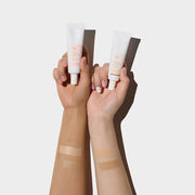 ProtoClinical k-beauty Dr.Ceuracle Vegan Kombucha Tea BB SPF30 PA++ 30m soft brown vertical beauty graphic with pale blue side bands on a light background.