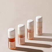 ProtoClinical k-beauty pale beige beauty graphic with a soft vertical brown band on a light background.