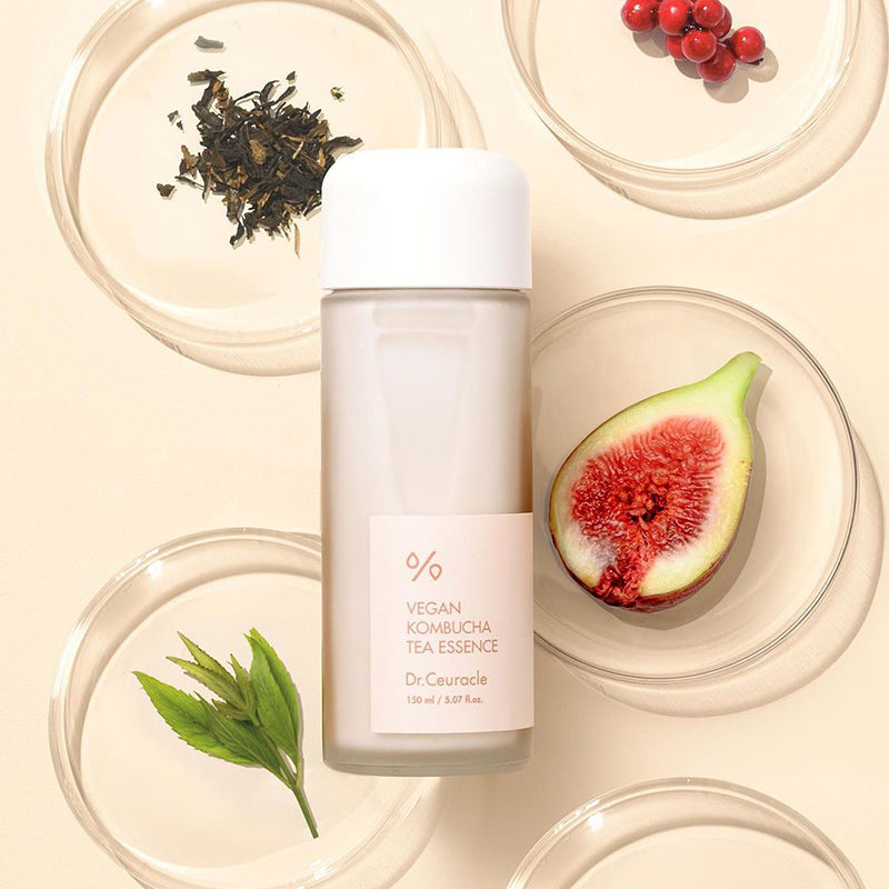 ProtoClinical k-beauty pale cream beauty graphic with two muted vertical bands on a light background.