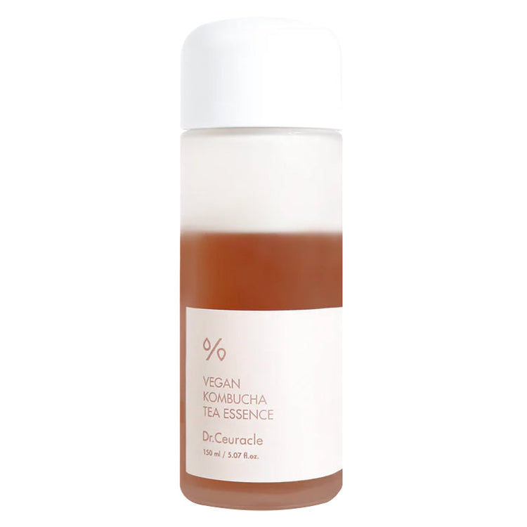 ProtoClinical k-beauty pale neutral beauty graphic with a centered dark vertical panel on a light background.