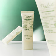 ProtoClinical k-beauty [THE LAB by BLANC DOUX] Green Flavonoid 2.0 Sun SPF50+ PA++++ 40ml single sun cream package centered in a square packshot on a light background