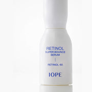 ProtoClinical k-beauty IOPE Retinol Super Bounce Serum 30ml soft lavender product graphic with a vertical gray accent on a pale background