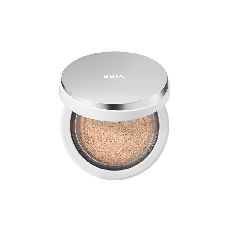 BBIA Eau Glow Cushion SPF40 PA+++ 15g by ProtoClinical shown in a branded product graphic with cushion visuals on a white background, highlighting the Eau Glow Cushion details for a k-beauty makeup routine.