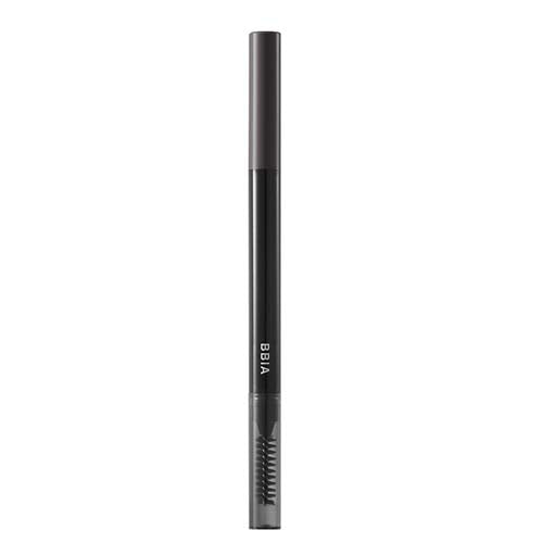 ProtoClinical k-beauty BBIA Last Auto Eyebrow Pencil 0.25g 01 Charcoal shade swatch with a single charcoal brow stroke on a light background