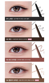 ProtoClinical k-beauty BBIA Last Auto Gel Eyeliner 0.3g as a single slim rose-beige eyeliner pencil shown vertically on a white background with pale mint side accents