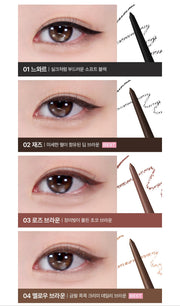 ProtoClinical k-beauty BBIA Last Auto Gel Eyeliner 0.3g as a single slim rose-beige eyeliner pencil shown vertically on a white background with pale mint side accents