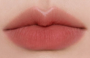 ProtoClinical k-beauty BBIA Last Powder Lipstick 3.5g coral-red lipstick swatch centered on a pale cream background