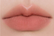 ProtoClinical k-beauty BBIA Last Powder Lipstick 3.5g muted coral lipstick swatch centered on a pale cream background