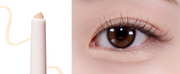 ProtoClinical k-beauty BBIA Last Powder Pencil 0.7g warm beige pencil swatch laid horizontally on a pale blue background
