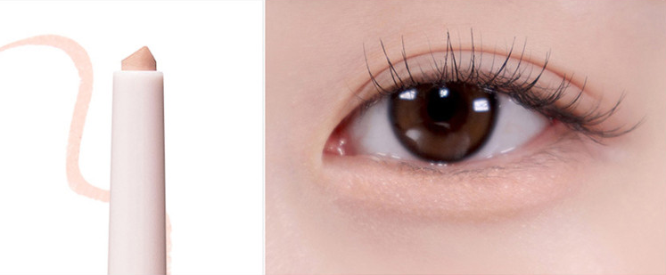 ProtoClinical k-beauty BBIA Last Powder Pencil 0.7g soft brown pencil swatch laid horizontally on a pale blue background