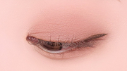 ProtoClinical k-beauty BBIA Ready To Wear Eye Shadow 3g rosy brown eye shadow swatch centered on a soft pink background