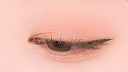 ProtoClinical k-beauty BBIA Ready To Wear Eye Shadow 3g warm peach-brown eye shadow swatch centered on a soft pink background
