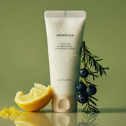AROMATICA Circulating Massage Cream Juniper Berry & Lemon 100ml by ProtoClinical displayed in a detailed product image highlighting the massage cream packaging for a k-beauty body care routine.