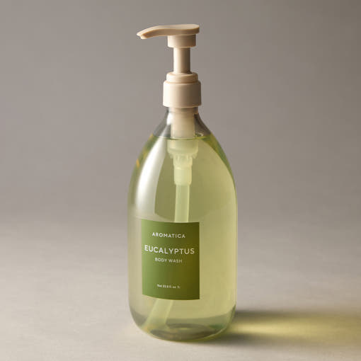 AROMATICA Eucalyptus Body Wash 15 Amino 1000ml by ProtoClinical displayed in a product-focused bottle shot highlighting the eucalyptus body wash packaging for a k-beauty routine.