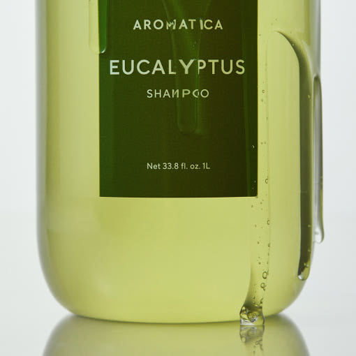 AROMATICA Eucalyptus Shampoo 15 Amino 1000ml by ProtoClinical displayed in a polished product shot highlighting the shampoo bottle and label details for a k-beauty hair care routine.