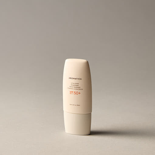 AROMATICA Vitalizing Rosemary Moist Barrier Mineral Sunscreen SPF50+ PA++++ 50ml by ProtoClinical shown in a clean sunscreen product layout with visible packaging details for a k-beauty skincare routine.