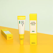 ProtoClinical k-beauty CURESYS Acvita Dark Spot Cream 30ml single upright cream package centered on a light background with pale yellow and olive tones