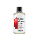 ProtoClinical k-beauty CURESYS Apple Vinegar Toner 300ml single upright toner bottle centered on a light background with soft yellow and olive accents