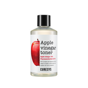 ProtoClinical k-beauty CURESYS Apple Vinegar Toner 300ml single upright toner bottle centered on a light background with soft yellow and olive accents