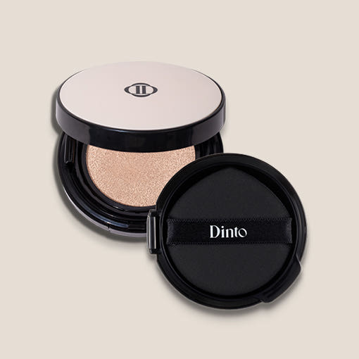 ProtoClinical k-beauty Dinto Blur-Finish Cushion 12g+12g(Refill) single dark round cushion compact centered on a light background
