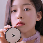 ProtoClinical k-beauty Dinto Blur-Finish Cushion 12g+12g(Refill) beauty graphic with a centered rounded compact form in a square crop on a light background.