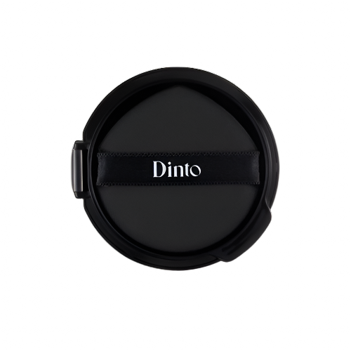 ProtoClinical k-beauty Dinto Blur-Finish Cushion Refills beauty graphic with a centered rounded compact form in a square crop on a light background.