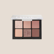 ProtoClinical k-beauty Dinto Blur-Finish Shadow 5.4g #705 Mary Shelley open six-pan eyeshadow palette on a clean white background with neutral brown, mauve, and shimmer shades