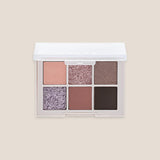 ProtoClinical k-beauty Dinto Blur-Finish Shadow 5.4g #707 J.M. Barrie open six-pan eyeshadow palette with rosewood, brown, and shimmer shades