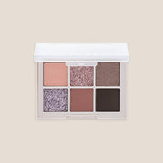 ProtoClinical k-beauty Dinto Blur-Finish Shadow 5.4g #707 J.M. Barrie open six-pan eyeshadow palette with rosewood, brown, and shimmer shades