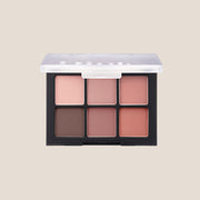 ProtoClinical k-beauty Dinto Blur-Finish Shadow 5.4g #708 J.L. Long rectangular eyeshadow palette with muted rose and brown shades centered on a light background