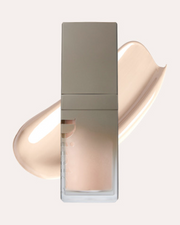 ProtoClinical k-beauty Dinto Wooncho Blur-Glowy Foundation 25ml single upright foundation bottle centered on a white background with pale pink and blue side accents