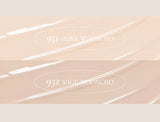 ProtoClinical k-beauty Dinto Wooncho Blur-Glowy Foundation 25ml collage showing a female model, a square foundation bottle held in hand, and two beige shade swatch strips labeled 931 Pure Wooncho and 932 Sage Wooncho on a soft beige background